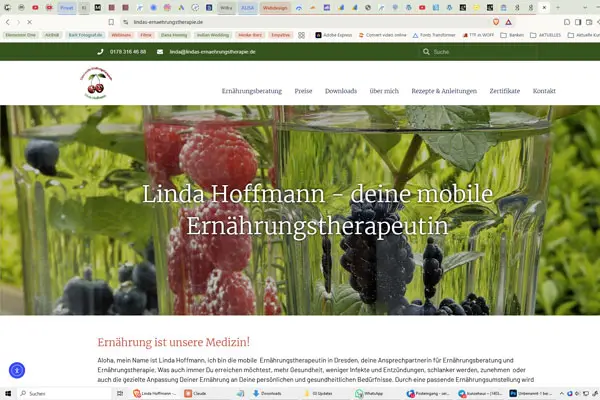 Website & Marke 14 Screenshot URL Lindas Ernaehrungstherapie